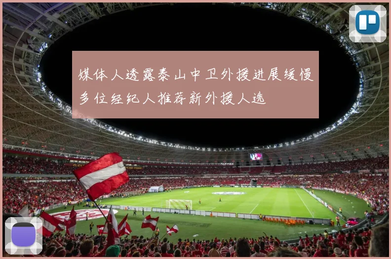 媒体人透露泰山中卫外援进展缓慢多位经纪人推荐新外援人选